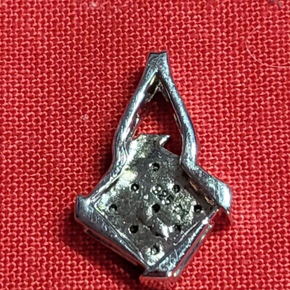 Black Pave Diamond Sterling Silver Pendant - Picture 4 of 8